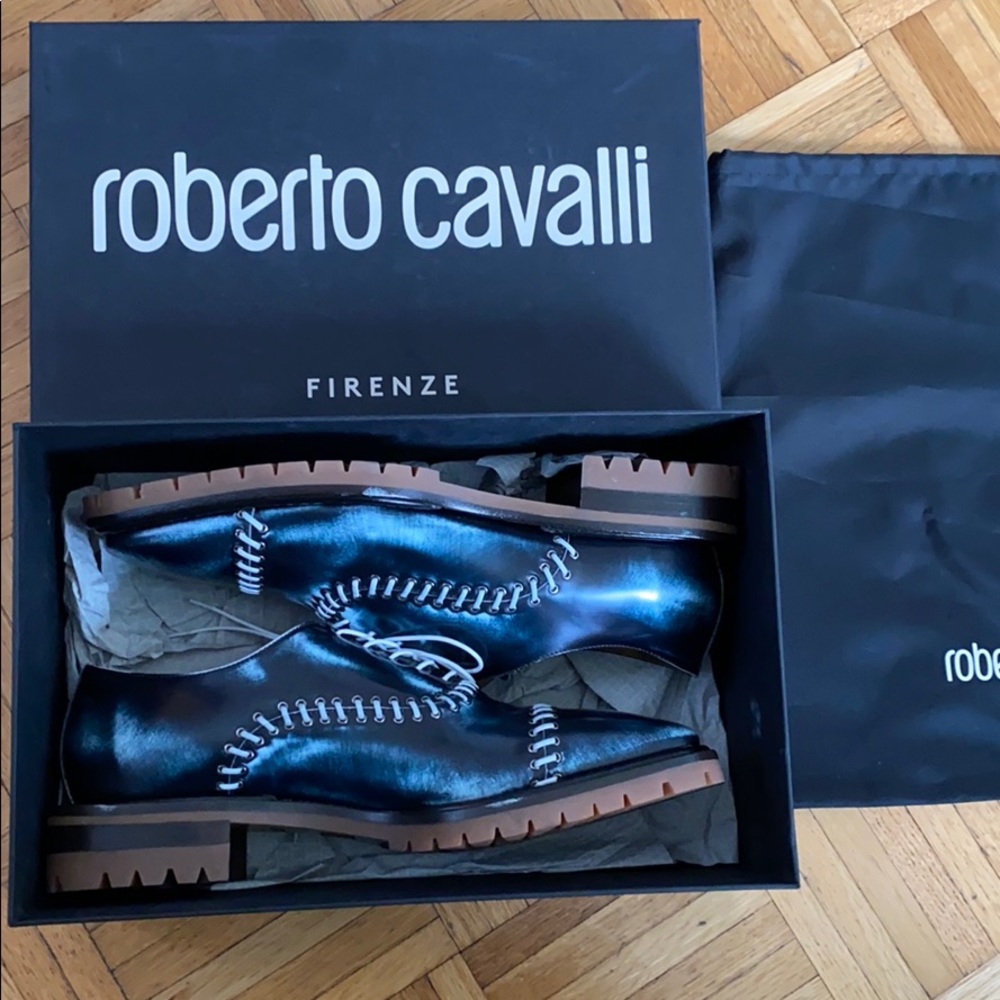 Roberto Cavalli BrushOff Men Leather Shoes Italy